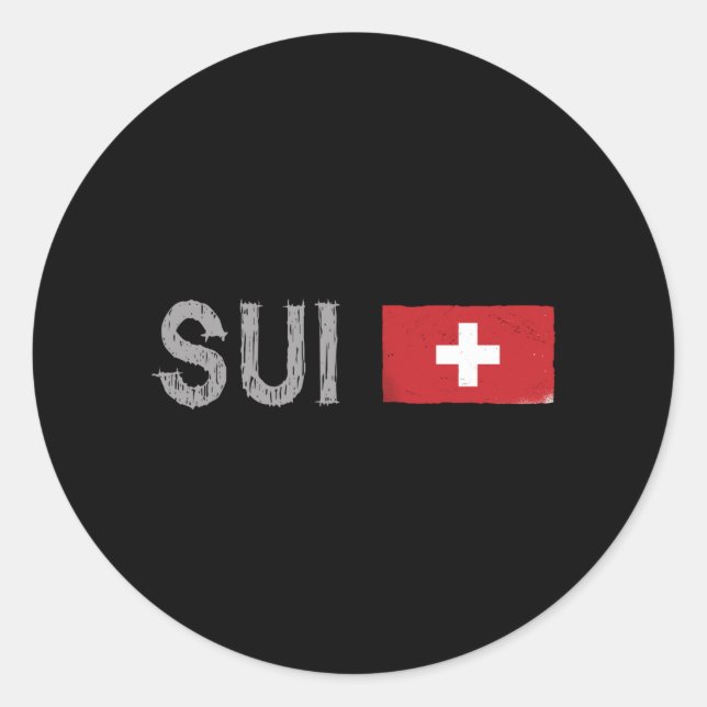 Schweiz Fußball-Shirt Schweizer Flagge Runder Aufkleber (Vorderseite)