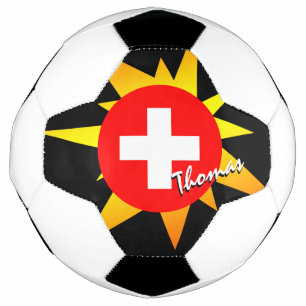 Schweiz Fußball und Schweizer Flagge / BANG