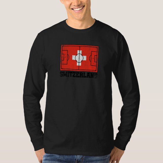 Schweiz Fußballfeld Landesflagge Schweizer Preis T-Shirt (Vorderseite)