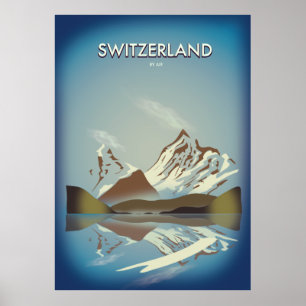 Schweiz Gebirge Reiseplakat Poster