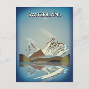 Schweiz Gebirge Reiseplakat Postkarte