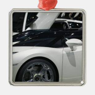 SCHWEIZ, GENF: 75. Genfer Auto jährlich 9 Silbernes Ornament