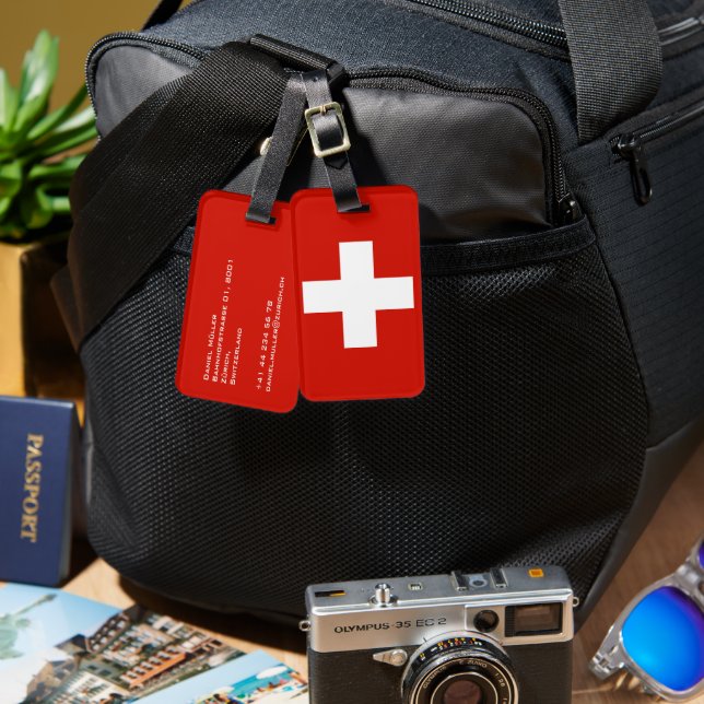 Schweiz Gepäckanhänger (Vorderseite & Rückseite)