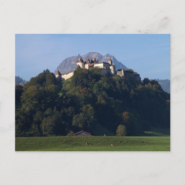 Schweiz Gruyeres Burg Postkarte (Vorderseite)