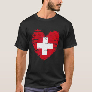 Schweiz Herz Schweizer Flagge Schweizer Preis T-Shirt