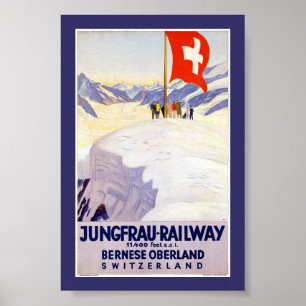 Schweiz Jungfrau Eisenbahn Vintage Poster