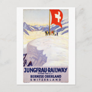 Schweiz Jungfrau-Schmalspurbahn Vintage Poster Postkarte