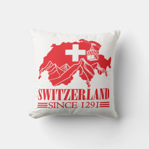 Schweiz Karte Flag Seit 1291 Berge Kissen