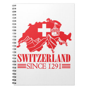Schweiz Karte Flag Seit 1291 Berge Notizblock
