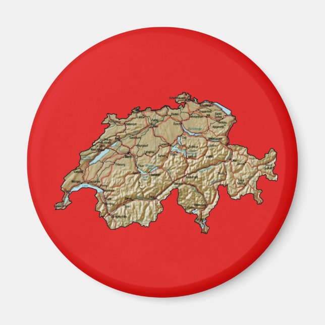 Schweiz Karte Magnet (Vorne)