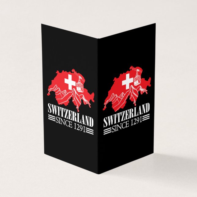 Schweiz Karte Seit 1291 Berge Schweizer Flagge (Vorderseite)