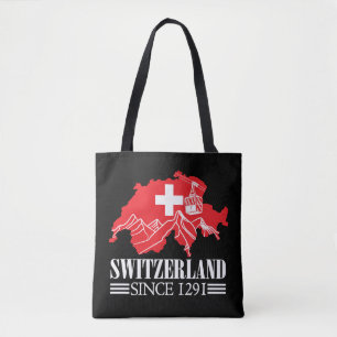 Schweiz Karte Seit 1291 Berge Schweizer Flagge Tasche