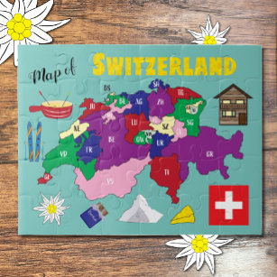 Schweiz Karte und Schweizer Stereotype-Puzzle
