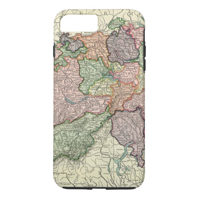Schweiz Karte Vintages iPhone 7 Plus Tough Case (Rückseite)