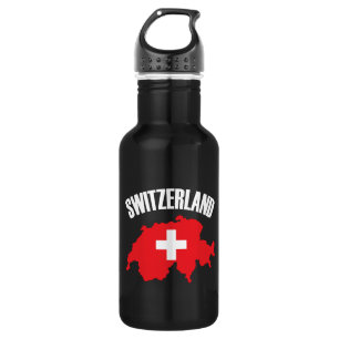Schweiz-Kartenflagge Edelstahlflasche