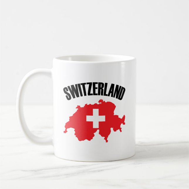 Schweiz-Kartenflagge Kaffeetasse (Links)