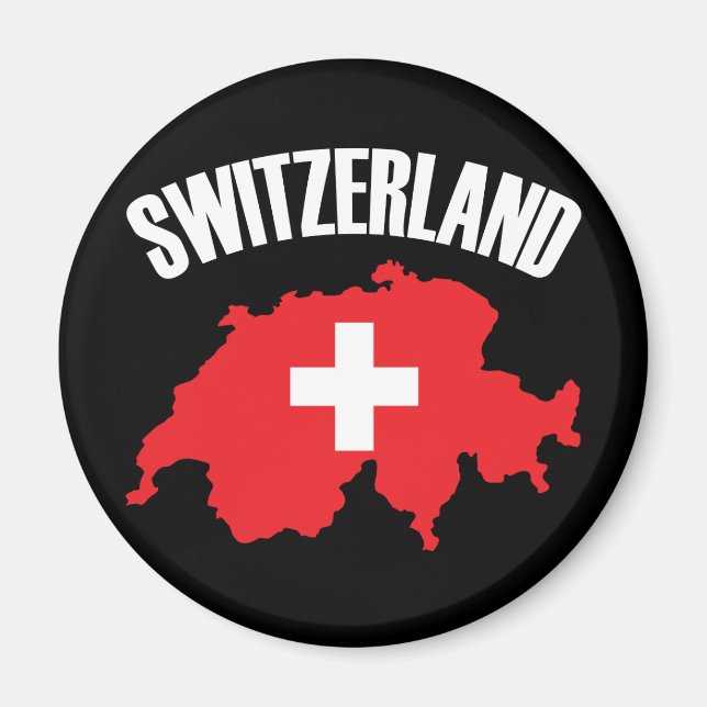 Schweiz-Kartenflagge Magnet (Vorne)