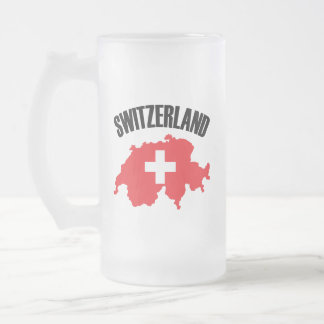 Schweiz-Kartenflagge Mattglas Bierglas