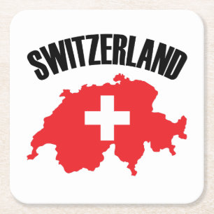 Schweiz-Kartenflagge Rechteckiger Pappuntersetzer