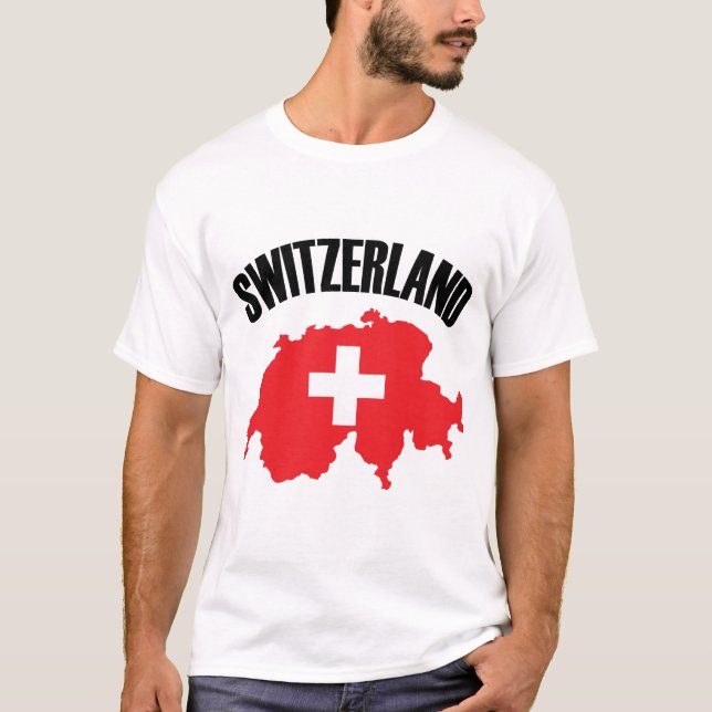 Schweiz-Kartenflagge T-Shirt (Vorderseite)