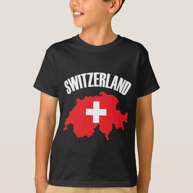 Schweiz-Kartenflagge T-Shirt (Vorderseite)