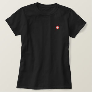 Schweiz Ladys Polo Shirt mit Schweizer Flagge