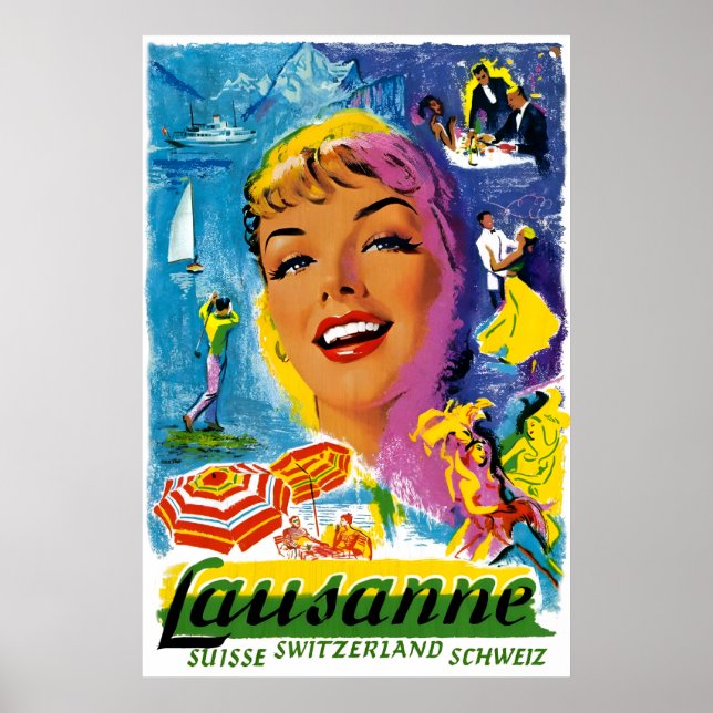 Schweiz Lausanne Travel Poster (Vorne)