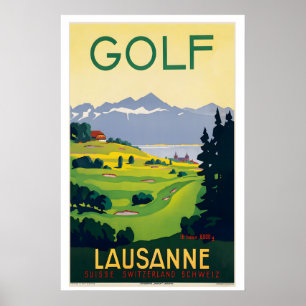 Schweiz Lausanne Vintage Reiseposter Poster