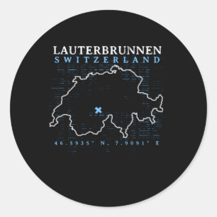 Schweiz Lauterbrunnen Runder Aufkleber