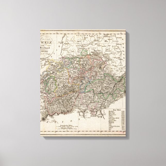 Schweiz Leinwanddruck (Vorderseite)