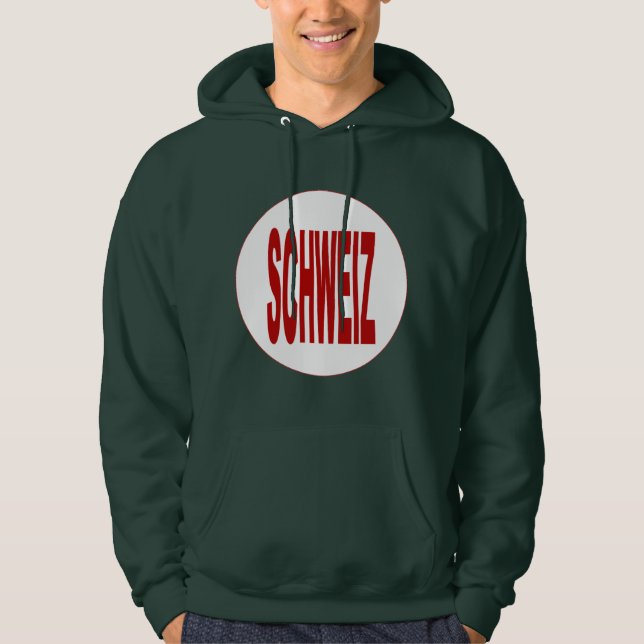 SCHWEIZ-Mann-Grünkapuzenpullover Hoodie (Vorderseite)