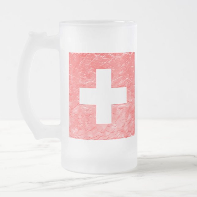 Schweiz Mattglas Bierglas (Links)