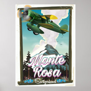 Schweiz Monta Rosa Reiseposter Poster