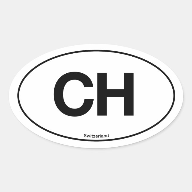 Schweiz Oval Ovaler Aufkleber (Vorderseite)