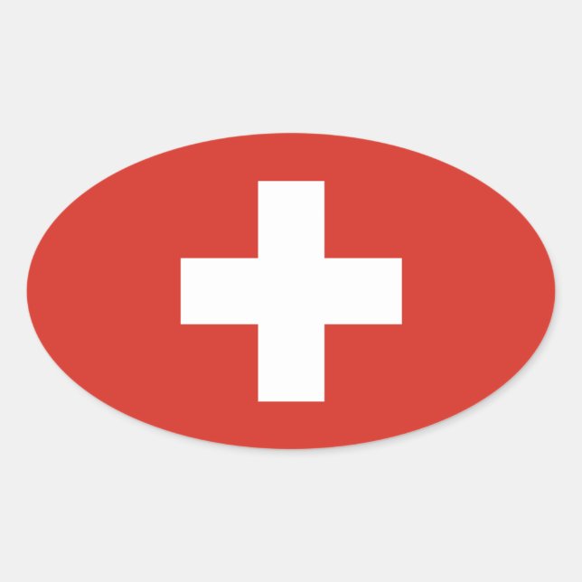 Schweiz Ovaler Aufkleber (Vorderseite)