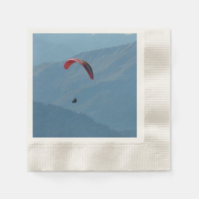 Schweiz Paraglider 🏔️ Adventure Paper Napkins Serviette (Vorderseite)