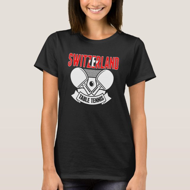 Schweiz Ping Pong Schweizer Tischtennis-Unterstütz T-Shirt (Vorderseite)