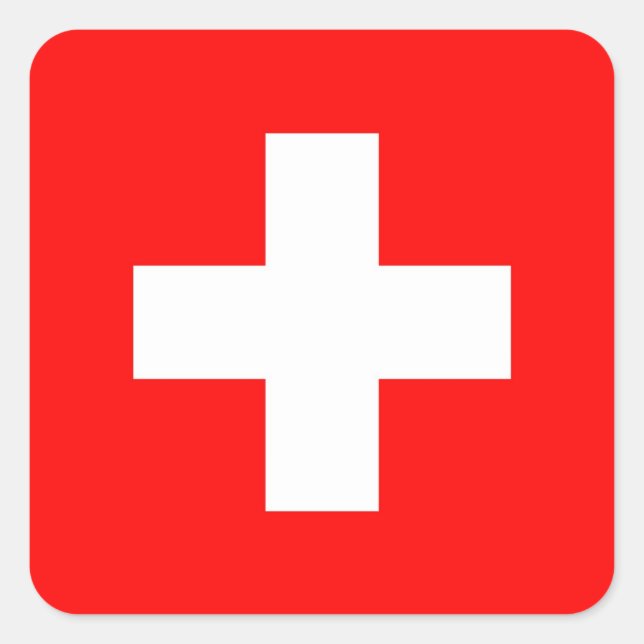 SCHWEIZ QUADRATISCHER AUFKLEBER (Vorderseite)