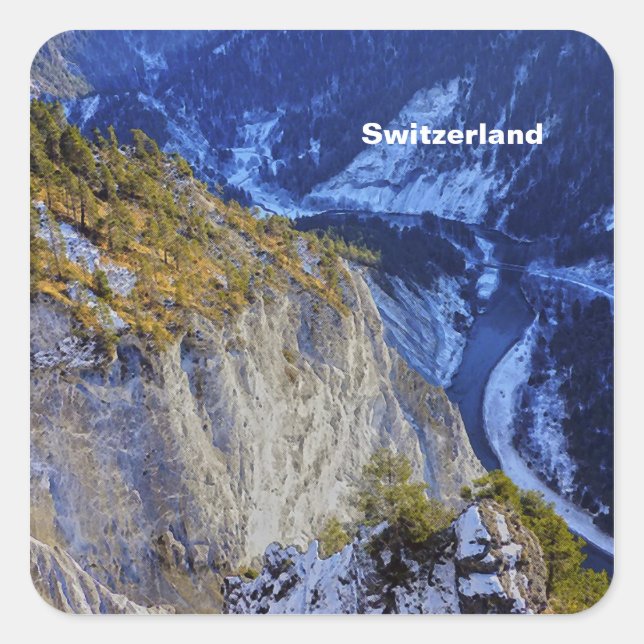 Schweiz Quadratischer Aufkleber (Vorderseite)