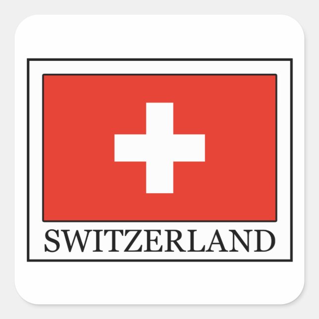 Schweiz Quadratischer Aufkleber (Vorderseite)