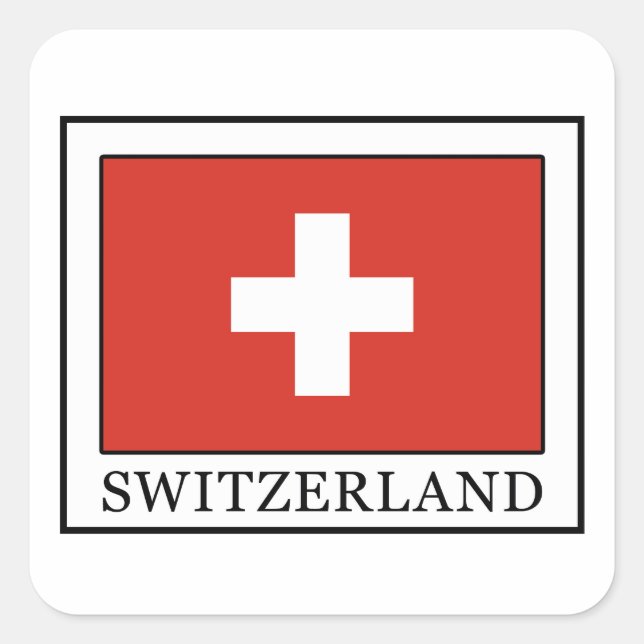 Schweiz Quadratischer Aufkleber (Vorderseite)