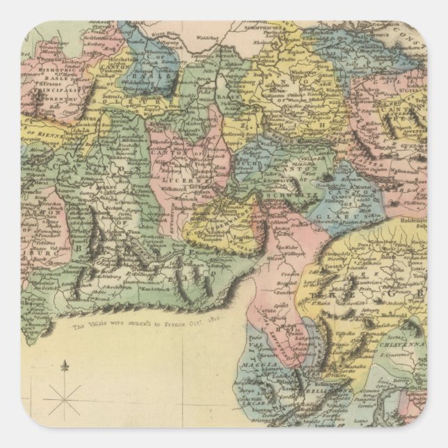 Schweiz Quadratischer Aufkleber (Vorderseite)