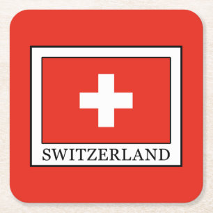 Schweiz Rechteckiger Pappuntersetzer