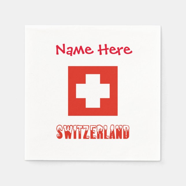 Schweiz - Red Personalization Paper der Schweiz Serviette (Vorderseite)