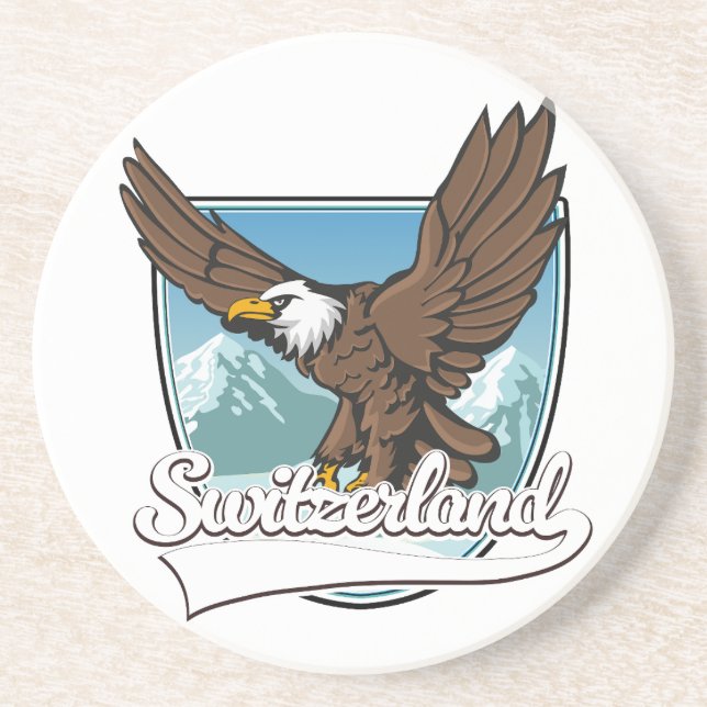 Schweiz Reise Logo Getränkeuntersetzer (Vorne)