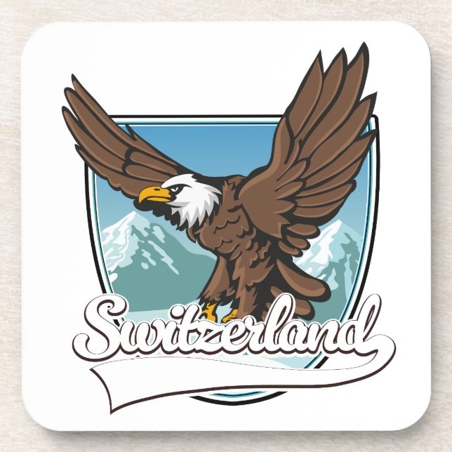 Schweiz Reise Logo Getränkeuntersetzer (Vorderseite)