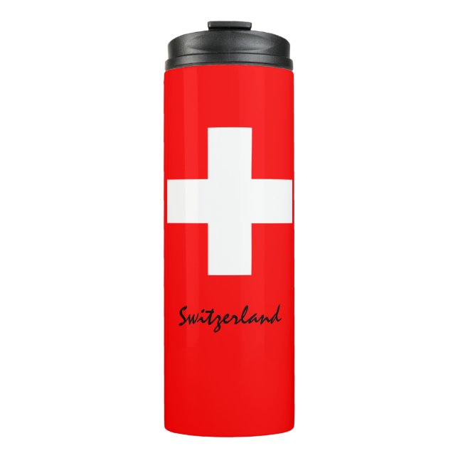 Schweiz Reisen Umarmung, patriotische Schweizer Fl Thermosbecher (Vorderseite)