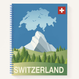 Schweiz Reiseplakat Notizbuch