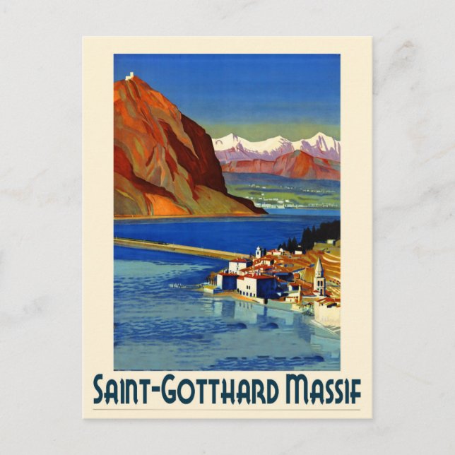 Schweiz Reiseplakat Postkarte (Vorderseite)