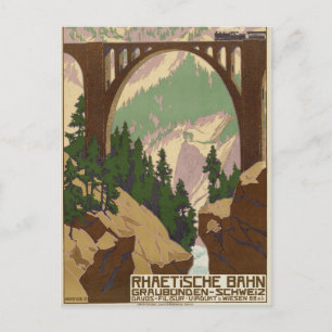 Schweiz Reiseplakat Postkarte